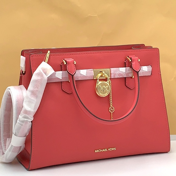 MICHAEL KORS HAMILTON MEDIUM SATCHEL   COLOR: LIGHT BERRY SHERBET  NWT - Picture 6 of 14